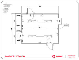 RedGuard LeaseFleet 16'x20' Multi-Section Open Floor Plan