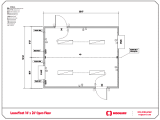 RedGuard LeaseFleet 16'x20' Multi-Section Open Floor Plan