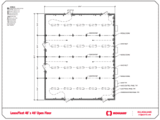 RedGuard LeaseFleet 48'x40' Multi-Section Open Floor Plan