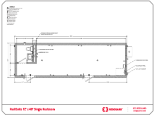 RedGuard RediSuite 12'x40' Single Restroom Floor Plan