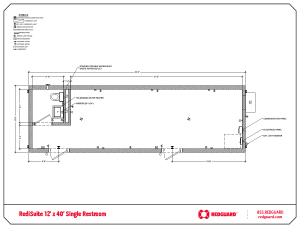 RedGuard RediSuite 12'x40' Single Restroom Floor Plan