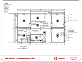 RedGuard RediSuite 24'x40' Restroom/Kitchen/Office Floor Plan