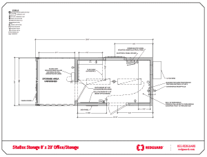 SiteBox 8'x20' Office-Storage Floor Plan