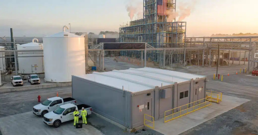 Modular building at a renewable diesel facility.
